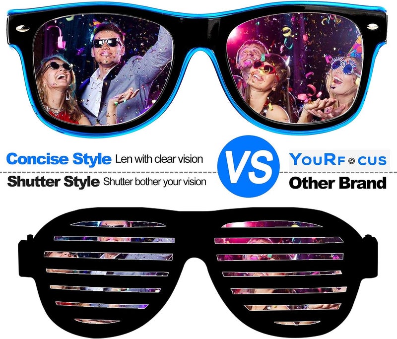 YouRfocus Led Light up Glasses Multi-Color Glow in the Dark Neon Rave Glasses for Rave Party, EDM, Halloween, Christmas - Image 3